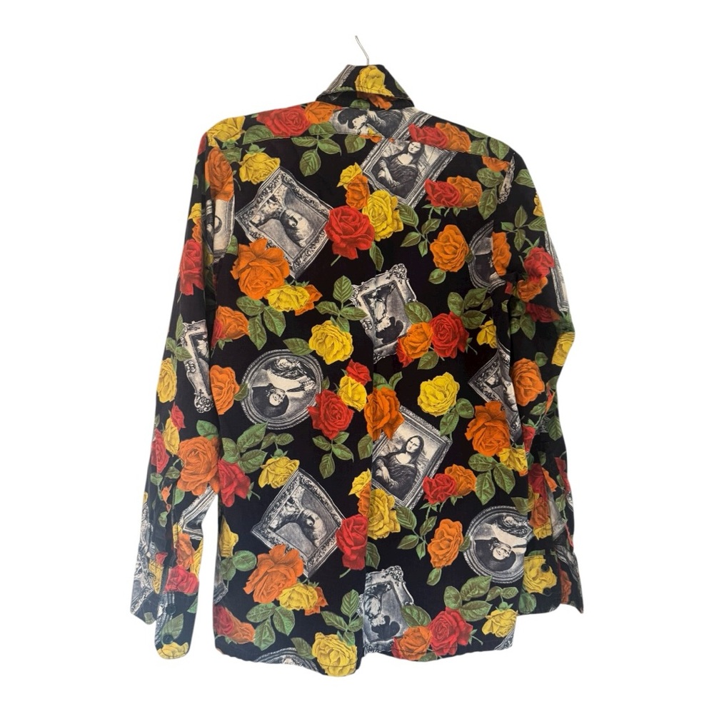 Vintage Revelation Made in England Shirt Roses Art Print Size 14½ - Picture 2 of 6